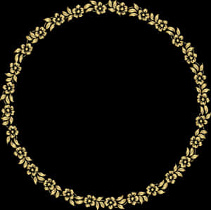 Elegant Gold Floral Frame PNG