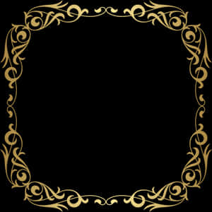 Elegant Gold Floral Frame PNG