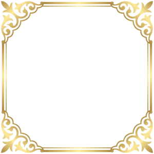 Elegant Gold Floral Frame PNG Image