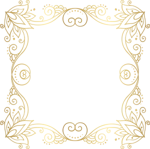 Elegant Gold Floral Frame PNG Image