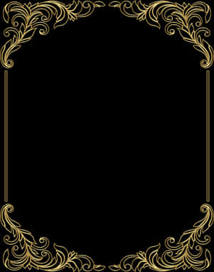 Elegant Gold Floral Frame PNG