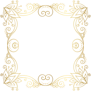 Elegant Gold Floral Frame PNG Image