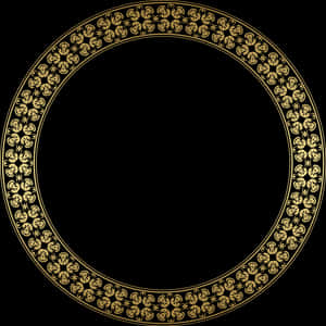 Elegant Gold Floral Frame PNG