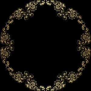 Elegant Gold Floral Frame PNG