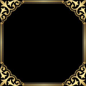 Elegant Gold Frame Design PNG