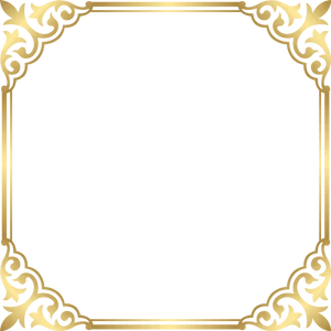 Elegant Gold Frame Design PNG Image