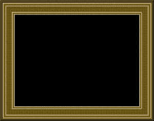 Elegant Gold Frameon Black PNG image with transparent background