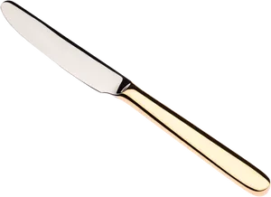 Elegant Gold Handle Butter Knife PNG Image