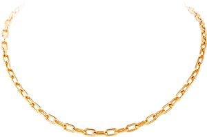 Elegant Gold Link Chain Necklace PNG Image