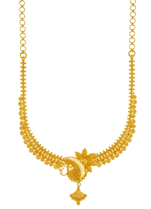 Elegant Gold Necklace Design PNG Image