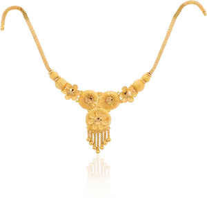 Elegant Gold Necklace Design PNG Image