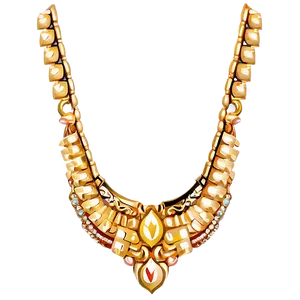 Elegant Gold Necklace Png 06122024 PNG Image