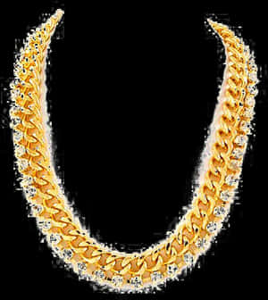 Elegant Gold Necklace PNG image with transparent background