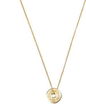 Elegant Gold Pendant Necklace PNG Image