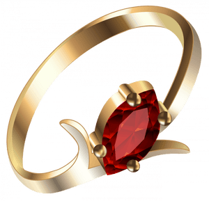 Free Download Of Jewelry Png In High Resolution - Golden Ring With Ruby, Transparent Png PNG image with transparent background