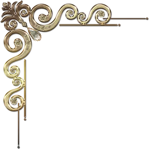 Elegant Gold Scroll Corner Border PNG Image