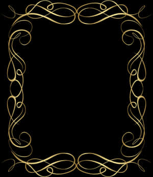 Elegant Gold Scroll Frame PNG