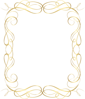 Elegant Gold Scroll Frame PNG Image