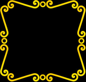 Elegant Gold Scroll Frame PNG