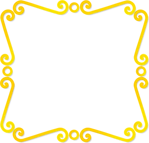 Elegant Gold Scroll Frame PNG Image