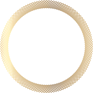 Elegant Golden Circle Frame PNG Image