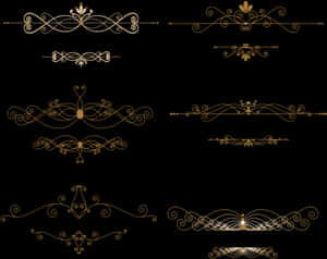Elegant Golden Dividers Collection PNG image with transparent background