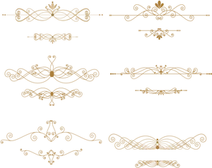 Elegant Golden Dividers Collection PNG Image