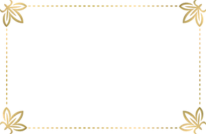 Elegant Golden Floral Border PNG Image