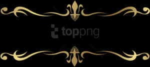 Elegant_ Golden_ Floral_ Decorative_ Line PNG