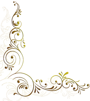 Elegant Golden Floral Wedding Border PNG Image