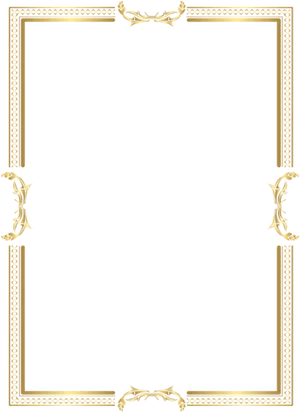 Elegant Golden Frame Design PNG Image