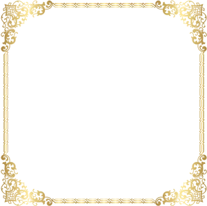 Elegant Golden Frame Design PNG Image