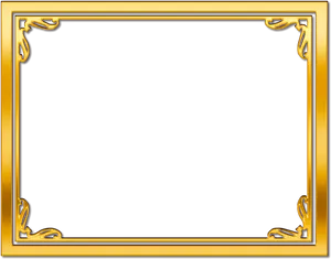 Elegant Golden Frame PNG Image