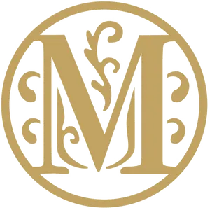 Elegant Golden Monogram M PNG Image