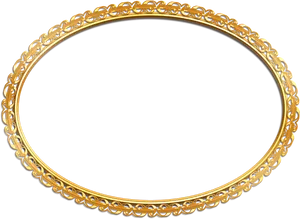 Elegant Golden Oval Frame PNG Image