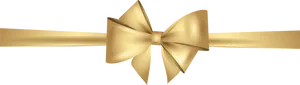 Elegant Golden Ribbon Bow PNG Image