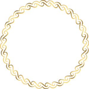 Elegant Golden Scroll Frame PNG Image