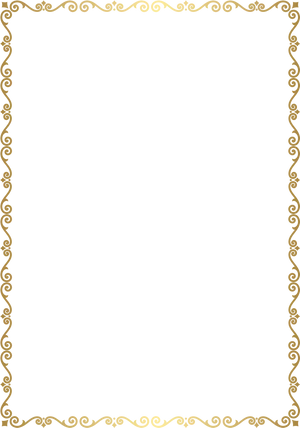 Elegant Golden Scrollwork Frame PNG Image