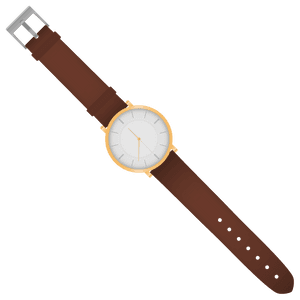 Elegant Golden Trim Watch PNG image with transparent background