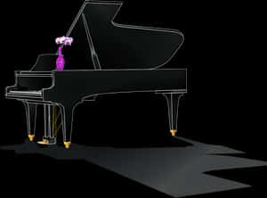 Grand Piano, Piano With Shadow, Roses, Piano, Music - Piano Shadow Png, Transparent Png PNG image with transparent background