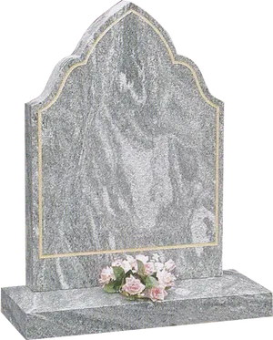 Elegant Gravestonewith Flowers.png PNG Image