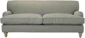 Elegant Gray Fabric Sofa PNG Image