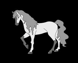 Elegant Gray Horse Illustration PNG image with transparent background