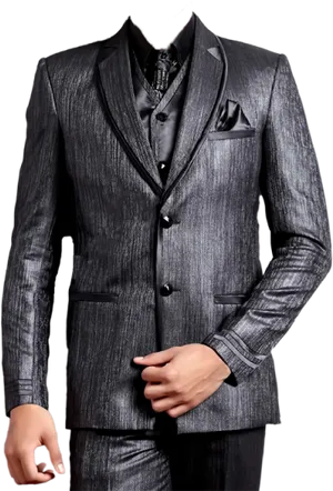 Elegant Gray Suit Man PNG Image