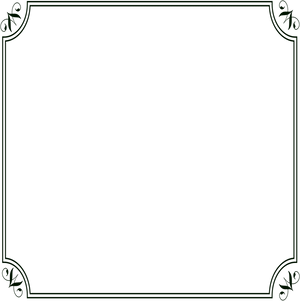 Elegant Green Floral Page Border PNG Image