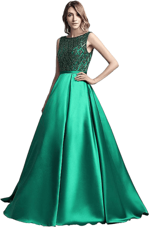 Evening Dresses Png Free Download - Mac Duggal Green Dress, Transparent Png PNG