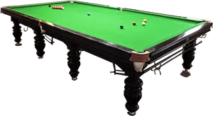 Elegant Green Pool Table PNG Image