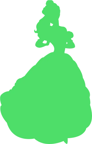 Elegant Green Silhouette Woman PNG Image