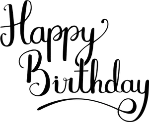 Elegant Happy Birthday Script PNG Image