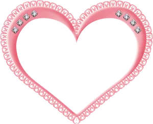 Elegant Heart Border Design PNG Image